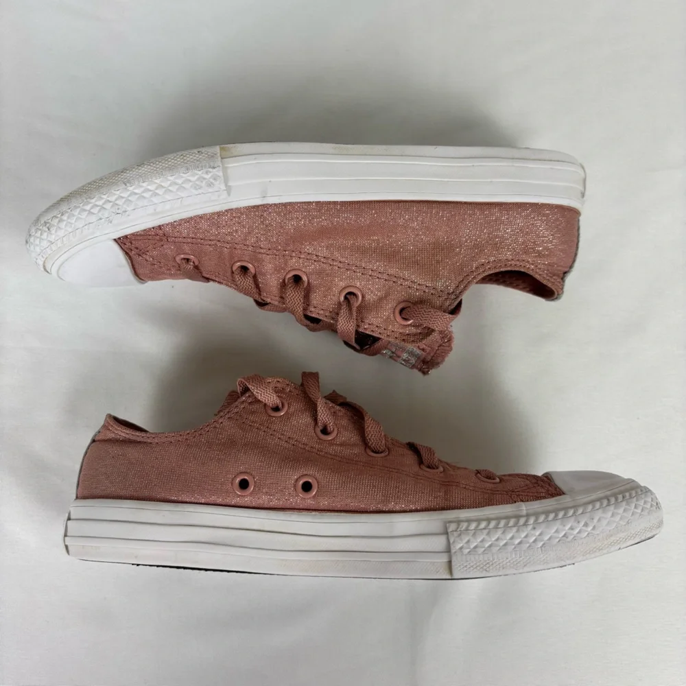 Converse Chuck Taylor All Star Junior Sneakers Low Top Shoes Glitter Pink Sz 4